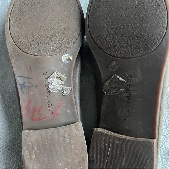 Lucky Brand Cahill Distressed Leather Convertible Loafer Flats Dark Driftwood - Picture 10 of 15